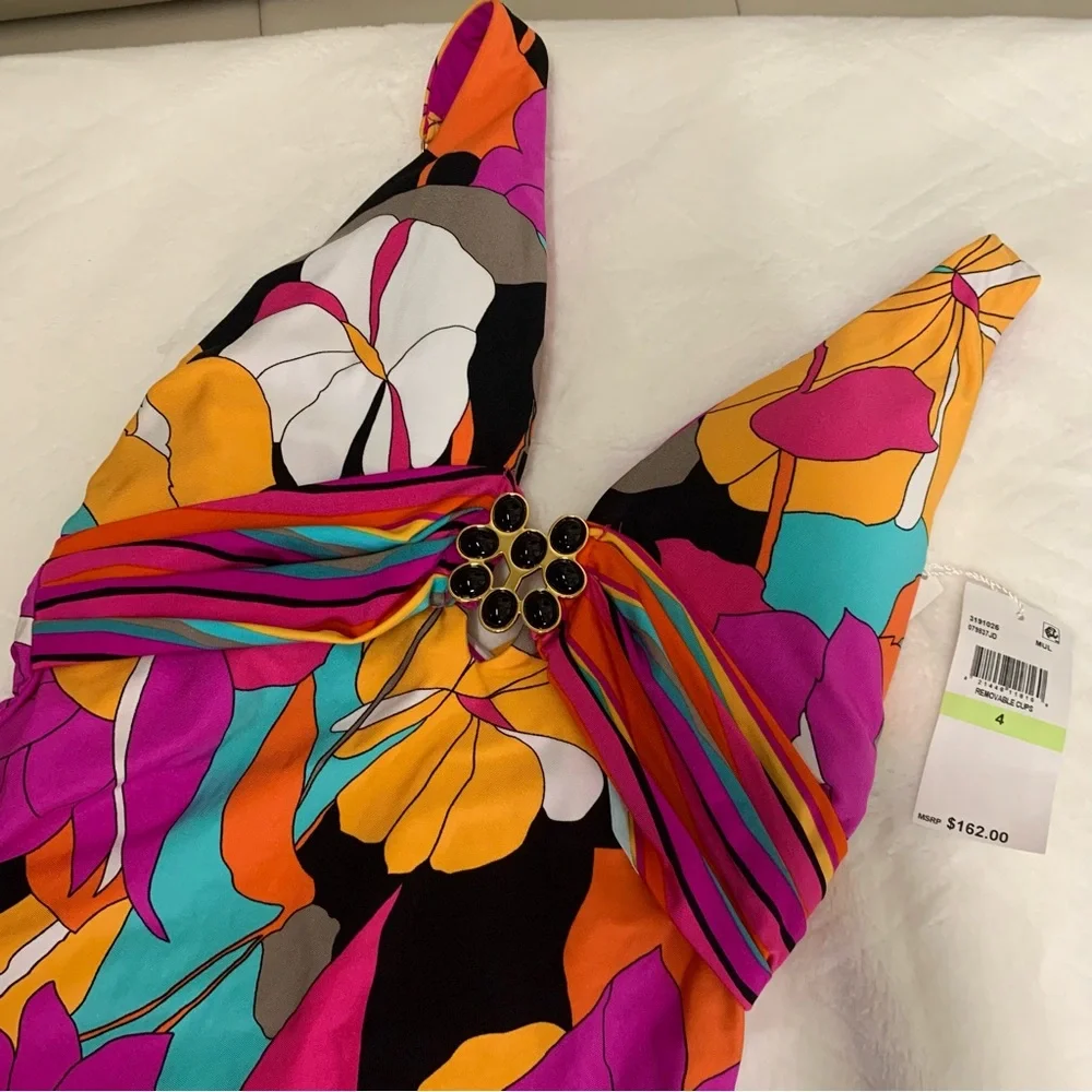 NWT TRINA TURK GEMINI PLUNGE MAILLOT - Picture 8 of 16